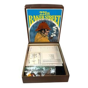Vintage 221B Baker Street Master Detective Board Game 1977 Hansen 100% COMPLETE